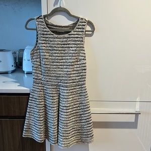 Parker NY Black and White Silk and Mesh Dress
